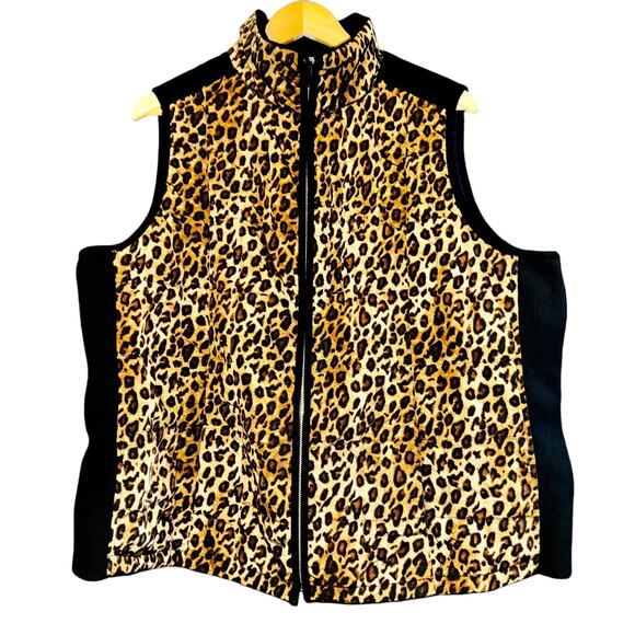 Lauren Ralph Lauren Womens 2X Puffer Vest Full Zip Up Cheetah Purple Quilted - Picture 6 of 12